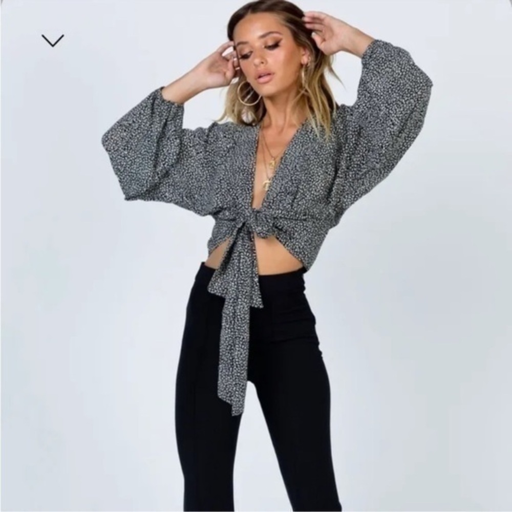 Princess Polly cheetah print wrap crop top